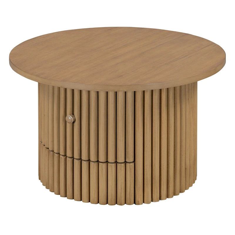 Tavolino da caffè in MDF da 30,5" con cassetto e base a doghe