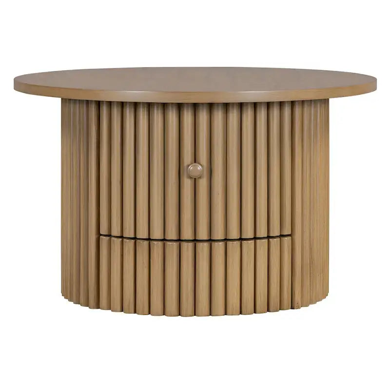Tavolino da caffè in MDF da 30,5" con cassetto e base a doghe
