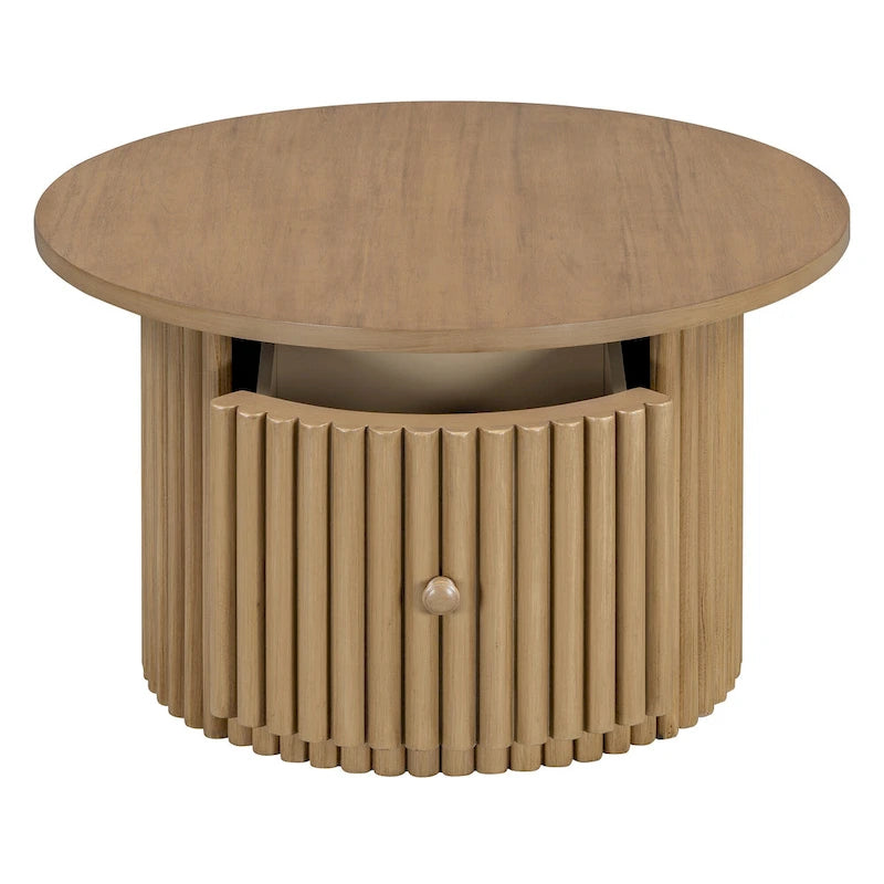 Tavolino da caffè in MDF da 30,5" con cassetto e base a doghe