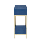 Tavolino consolle retrò in MDF da 45,5 pollici con dettagli dorati, 2 cassetti portaoggetti e design geometrico