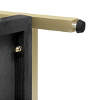 Tavolino consolle retrò in MDF da 45,5 pollici con dettagli dorati, 2 cassetti portaoggetti e design geometrico