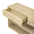 48 Solid Wood Console Table with 2 Drawers & 2 Shelves Solid Wood Legs & Adjustable Feet