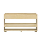 48 Solid Wood Console Table with 2 Drawers & 2 Shelves Solid Wood Legs & Adjustable Feet
