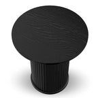Tavolino rotondo con anta a serrandina, tavolino laterale piccolo moderno di metà secolo per soggiorno, camera da letto