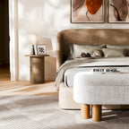 Tavolino rotondo con anta a serrandina, tavolino laterale piccolo moderno di metà secolo per soggiorno, camera da letto