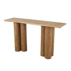 Wood Handmade Console Table with Pillar Legs - Brown - Roche River Decor