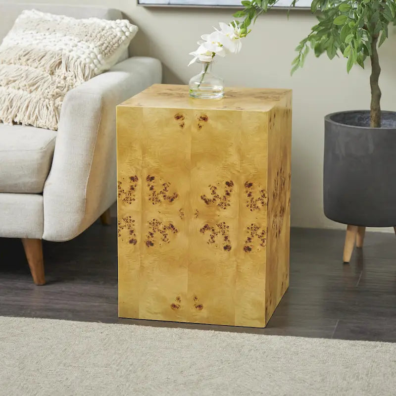 Tavolino quadrato con venature del legno - Marrone - Roche River Decor