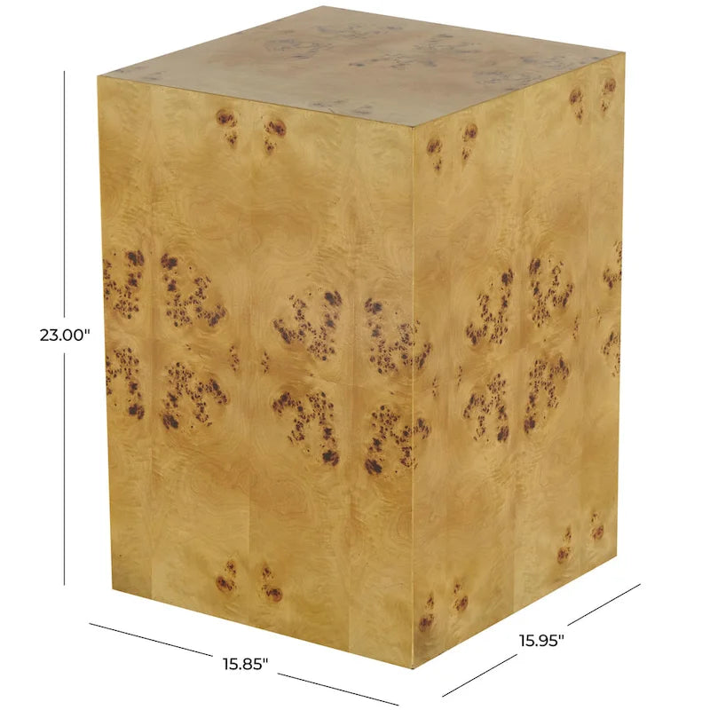 Tavolino quadrato con venature del legno - Marrone - Roche River Decor