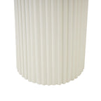 Tavolo consolle ovale fatto a mano in metallo con gambe scanalate - Bianco - Roche River Decor