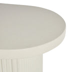 Tavolo consolle ovale fatto a mano in metallo con gambe scanalate - Bianco - Roche River Decor