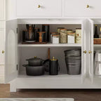 55 Inch Storage Cabinet Dining Narrow Buffet Sideboard Cabinet with 3 Drawers and 4 Doors for Kitchen, Dining Room, Living Room