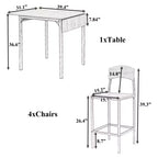 Whisen Farmhouse 5-piece Counter Height Drop Leaf Dining Table Set with Dining Chairs