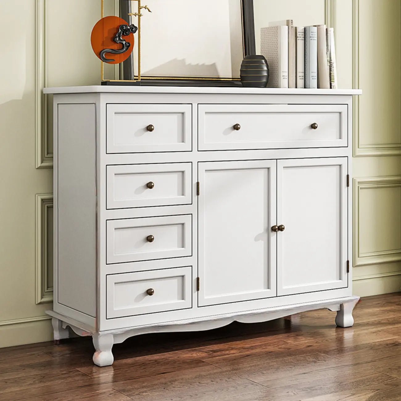 Rustic Brown Wood Accent Cabinet for Living Room Storage