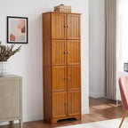 72-Inch Tall Storage Cabinet with 8 Doors and 4 Shelves for Living Room, Kitchen, or Office
