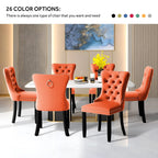 Upholstered Tufted Velvet Dining Chair with Solid Wood Legs Set of 6
