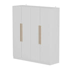 Armoire moderne autoportante en bois massif avec étagères de rangement