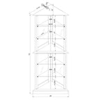 Corner Curio Cabinet, Cherry/Walnut, 4-Door Glass Display Cabinet