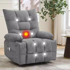 Power Lift Recliner Chair for Elderly with Massage and Heat, Oversized Massage & Heat Recliner with Soft Padded Upholstery, Side Pocket & Cup Holders