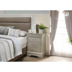 Wood 3 Drawer Nightstand