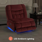 MCombo Fauteuil inclinable électrique sans accoudoirs surdimensionné à double moteur, inclinable Zeroarms parfait pour le salon en tissu PR607