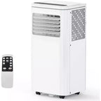 Condizionatore portatile da 10000 BTU, climatizzatore domestico con telecomando per ambienti fino a 42 mq, funzioni 3-in-1/timer 24 ore/ruote piroettanti