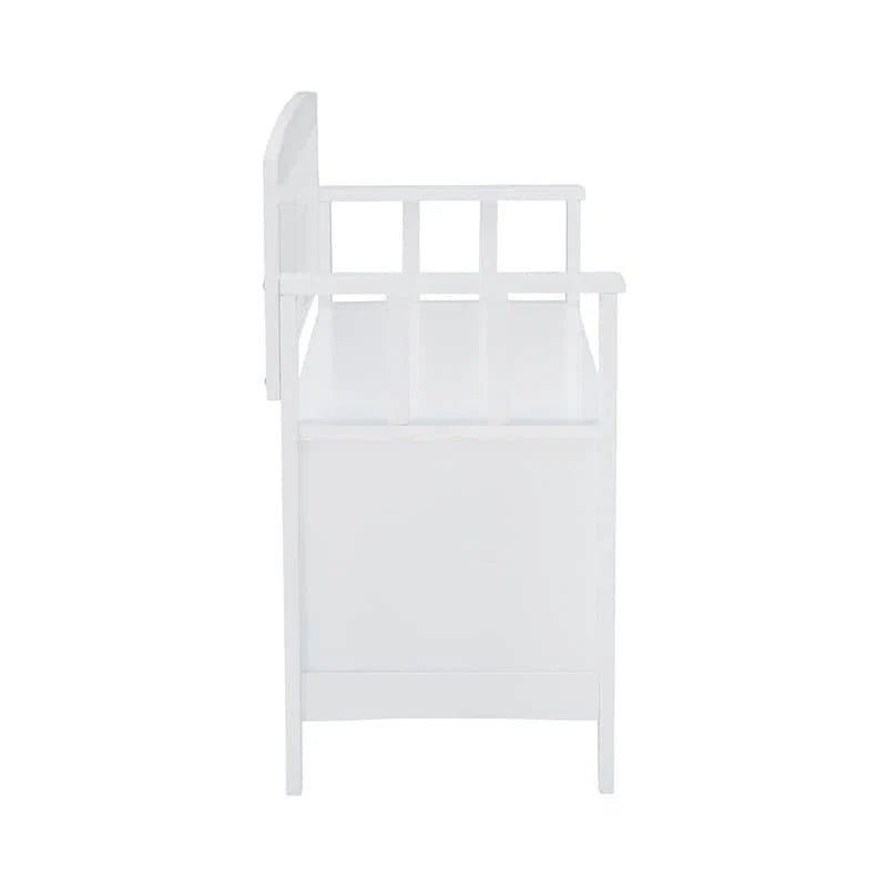 Migdalia Flip Top Slat Back Storage Entryway Bench