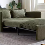 64.5 3-in-1 Convertible Corduroy Sleeper Sofa Bed with Pullout Bed