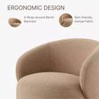Spruce&Spring Upholstered Swivel Accent Barrel Chair with Wood Base