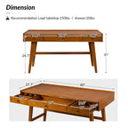 Eugenia Mid-century Office Desk with Drawer Divider&Cable Management&Charging Station by HULALA HOME