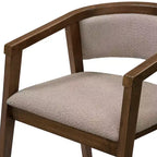 Christopher Knight Home Simon 5 Piece Mid-Century Modern Rubberwood Dining Set with Boucle Upholstered Chairs