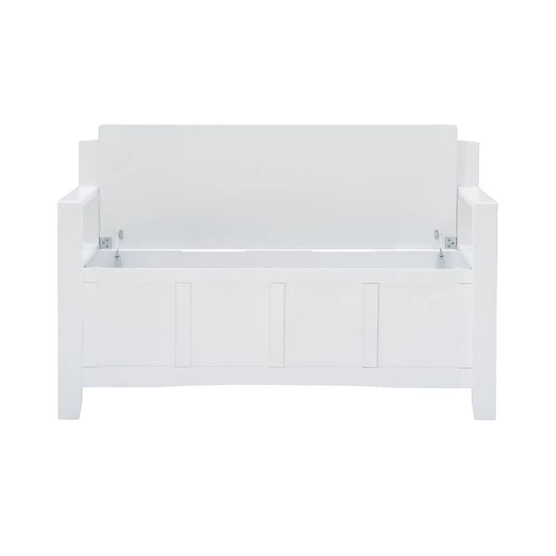 Migdalia Flip Top Slat Back Storage Entryway Bench