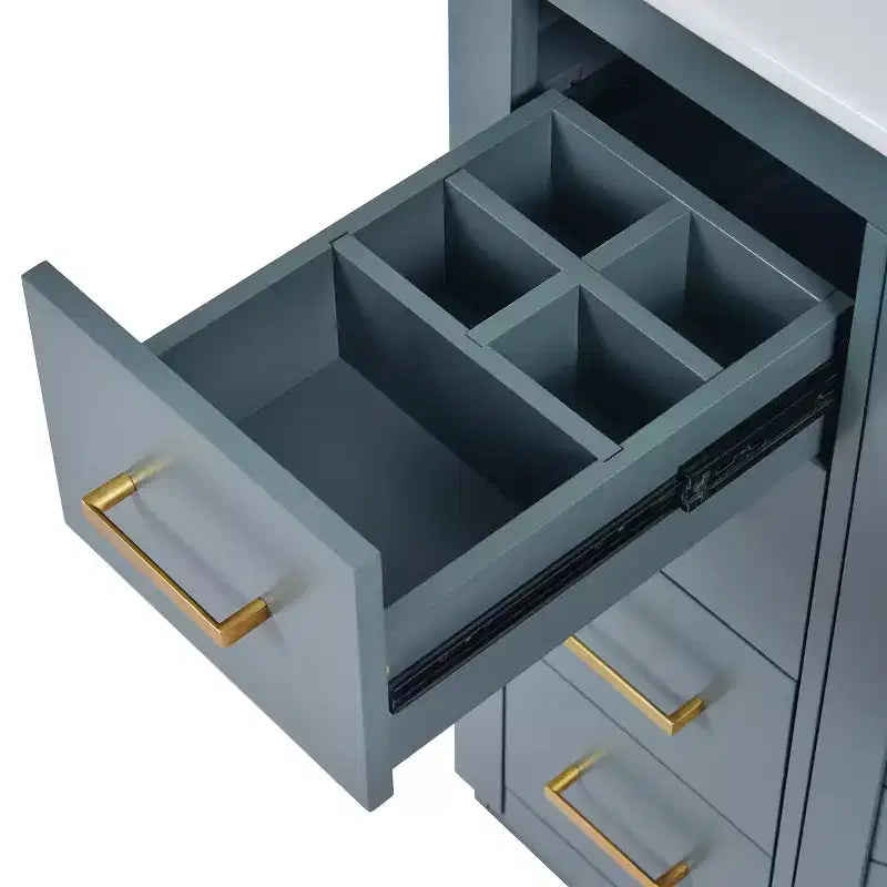 30 Single Sink Bathroom Vanity with Cabinet & 3 Drawers – Black / Blue / Green / Indigo / White