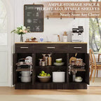 Celebalcony Buffet Cabinet with Storage,53.4 Large Kitchen Storage Cabinet with 3 Drawers & 4 Doors, Adjustable Shelf for Kitchen,Living Room