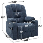Fauteuil inclinable Power Lift avec massage et chaleur, fauteuils inclinables larges et rembourrés Lazy Boy avec ports USB, Type C et 2 porte-gobelets en acier