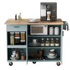 Isola da cucina con piano pieghevole, carrello da cucina con ripiano estraibile, portasciugamani e cassetto, ruote girevoli