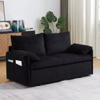 64.5 3-in-1 Convertible Corduroy Sleeper Sofa Bed with Pullout Bed