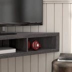 47 Corner Floating TV Stand, 3 Shelves, Transitional Style, Space-Saving Wall Mount
