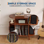Mid-Century Modern Record Player Stand, Wooden Turntable Shelf, Open Vinyl Storage Cabinet, for Living Room, Bedroom
