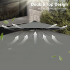 MAISON ARTS 12 FT Automatic Hydraulic Cantilever Umbrella Aluminum Pole 360 Degree Rotation