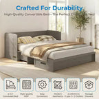 Mjkone Queen Size Convertible Murphy Cabinet Bed with USB Charging, Storage Drawers,No Mattress Included