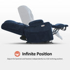 Fauteuil inclinable électrique double moteur grand et large MCombo avec massage et double chauffage pour personnes âgées de grande taille, tissu R7635