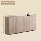 Credenza a Buffet da Cucina con 4 Ante e Ripiani, Credenza Moderna Grande, Mobile Contenitore per Bar Caffè da 66 Pollici