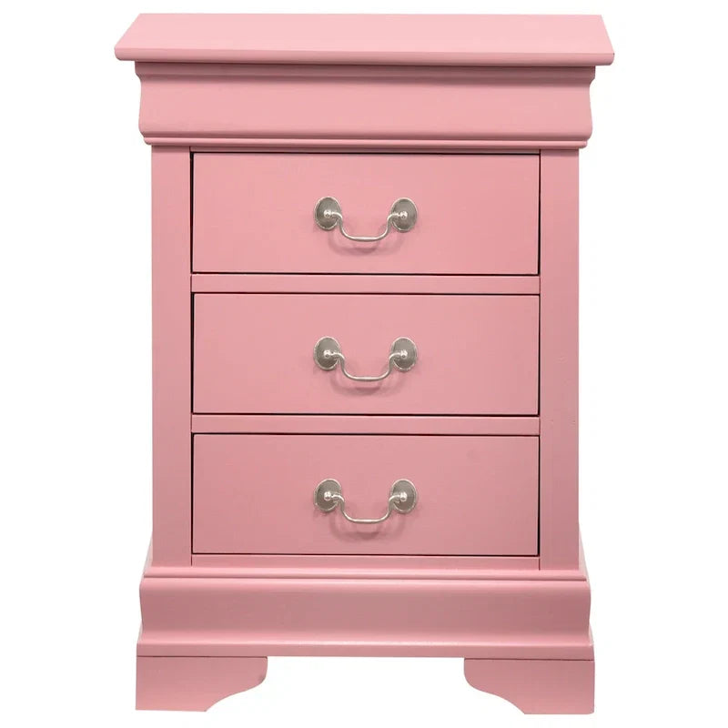 Wood 3 Drawer Nightstand
