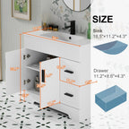 Wavy Line 30/36/48 Bathroom Vanity Set with Sink & Faucet