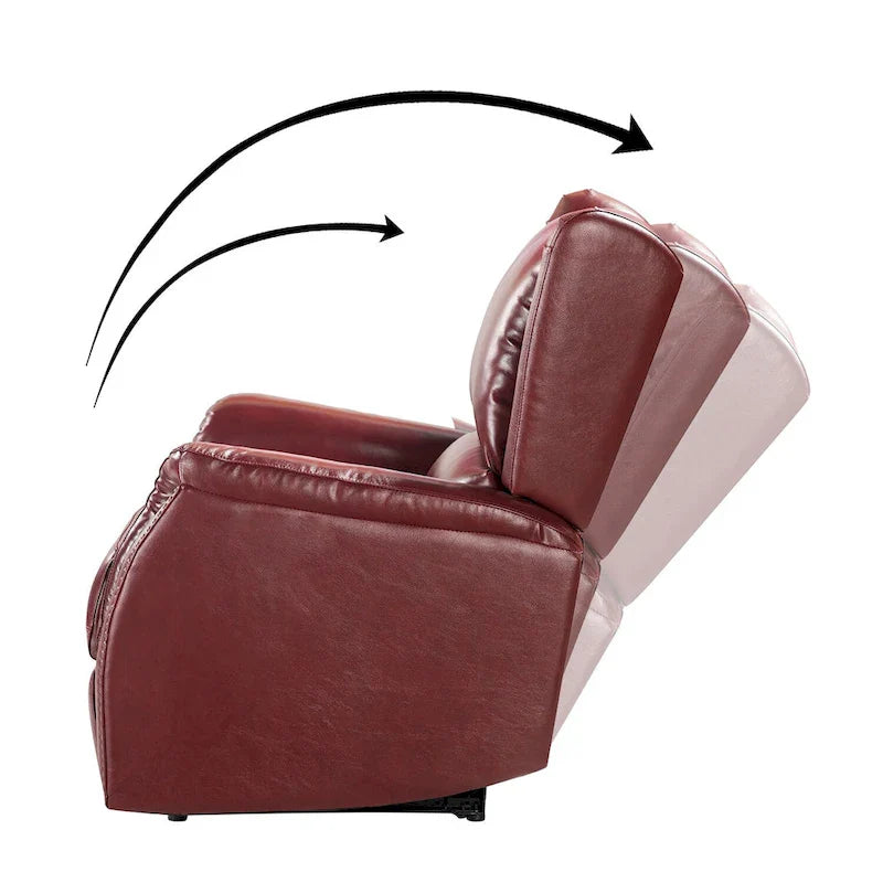 Genuine Leather Power Recliner with USB Port – Wingback Nailhead Set of 2