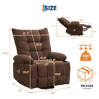 Power Lift Recliner Chair for Elderly with Massage and Heat, Oversized Massage & Heat Recliner with Soft Padded Upholstery, Side Pocket & Cup Holders