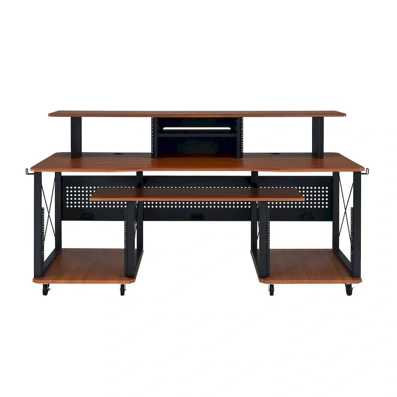 Rectangular Music Desk with 8 Wheels and 1 Keyboard Tray