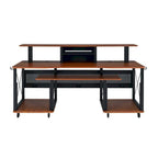 Rectangular Music Desk with 8 Wheels and 1 Keyboard Tray