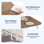 5 Piece Metal Frame Kitchen Table and Chair Set, with Chamfer Design