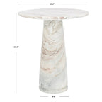 Table d'appoint ronde haute en marbre SAFAVIEH Couture Ghicu - 56 cm L x 53 cm P x 61 cm H - 21Wx21Dx24H